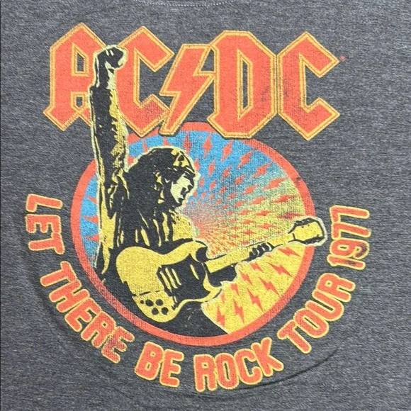 Altar'd AC/DC State Gray Red Graphic Crop Tee - Picture 4 of 4